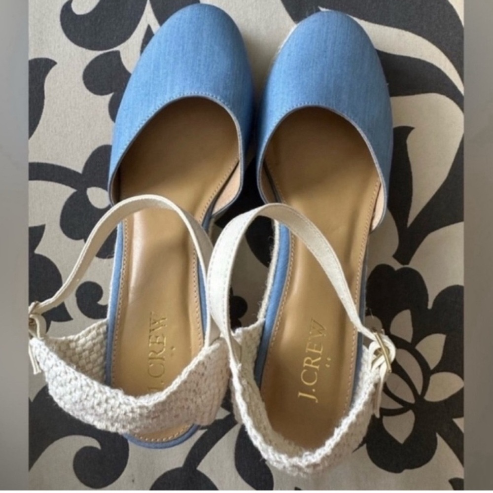 J. Crew Chambray Ankle Strap
Espadrille Wedges - Picture 9 of 11